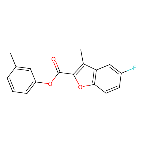 3-Methylphenyl 5-fluoro-3-methyl-1-benzofuran-2-carboxylate structure