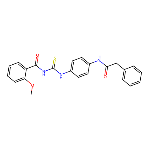2-methoxy-N-[[4-[(2-phenylacetyl)amino]phenyl]carbamothioyl]benzamide structure
