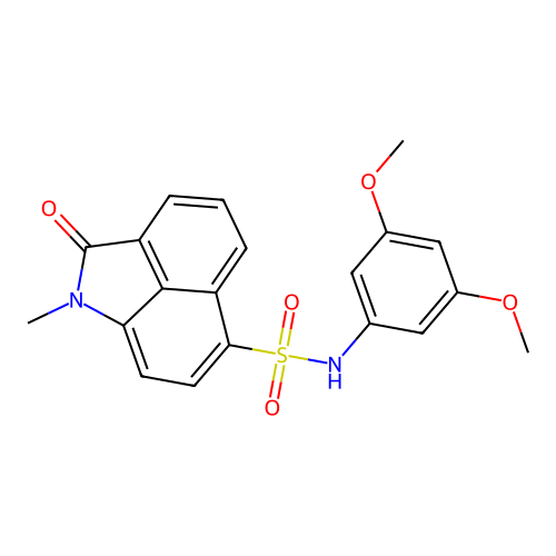 N-(3,5-dimethoxyphenyl)-1-methyl-2-oxo-1,2-dihydrobenzo[cd]indole-6-sulfonamide structure