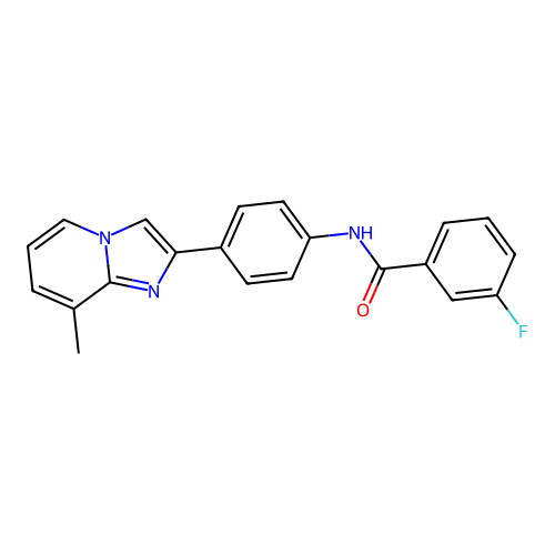 3-Fluoro-N-(4-{8-methylimidazo[1,2-A]pyridin-2-YL}phenyl)benzamide structure