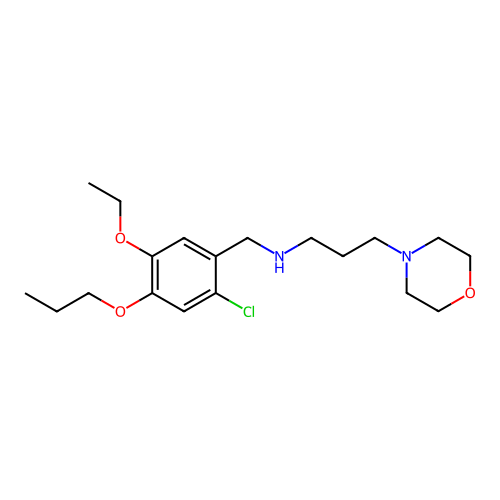 N-[(2-chloro-5-ethoxy-4-propoxyphenyl)methyl]-3-morpholin-4-ylpropan-1-amine structure