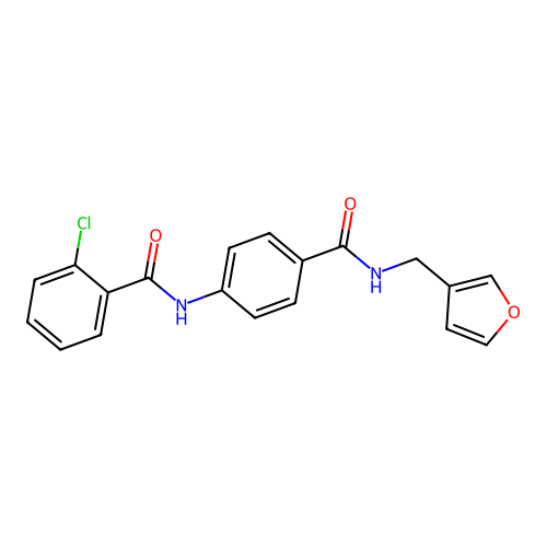 2-chloro-N-[4-(furan-3-ylmethylcarbamoyl)phenyl]benzamide structure