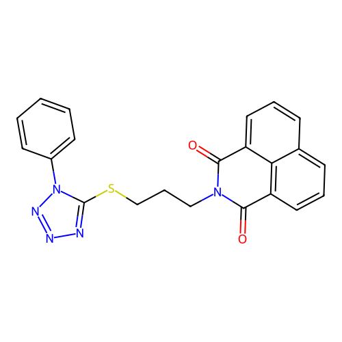 2-[3-(1-Phenyltetrazol-5-yl)sulfanylpropyl]benzo[de]isoquinoline-1,3-dione structure