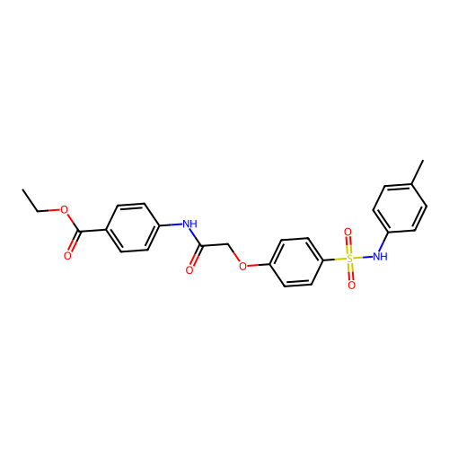 Ethyl 4-[({4-[(4-methylphenyl)sulfamoyl]phenoxy}acetyl)amino]benzoate structure