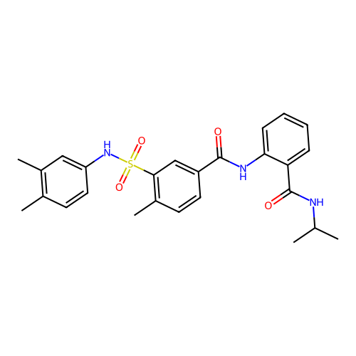 3-[(3,4-dimethylphenyl)sulfamoyl]-4-methyl-N-[2-(propan-2-ylcarbamoyl)phenyl]benzamide structure