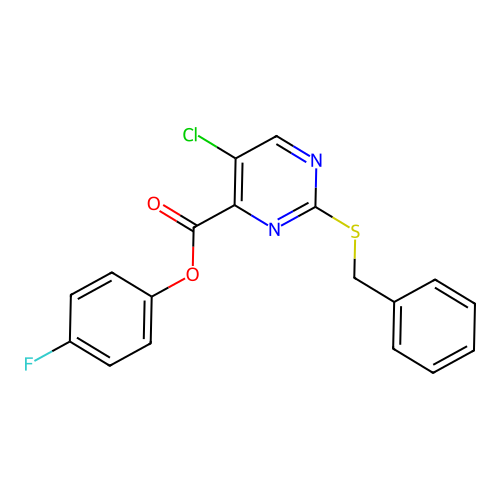 4-Fluorophenyl 2-(benzylsulfanyl)-5-chloropyrimidine-4-carboxylate structure