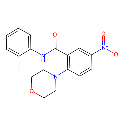 N-(2-methylphenyl)-2-morpholin-4-yl-5-nitrobenzamide structure
