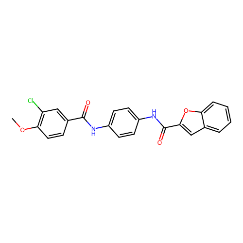 N-[4-[(3-chloro-4-methoxybenzoyl)amino]phenyl]-1-benzofuran-2-carboxamide structure