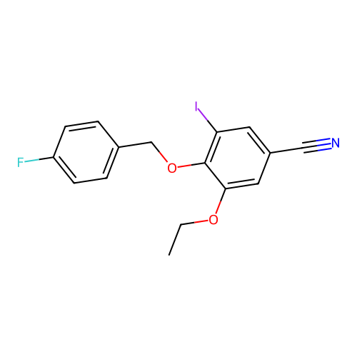 3-Ethoxy-4-[(4-fluorophenyl)methoxy]-5-iodobenzonitrile structure