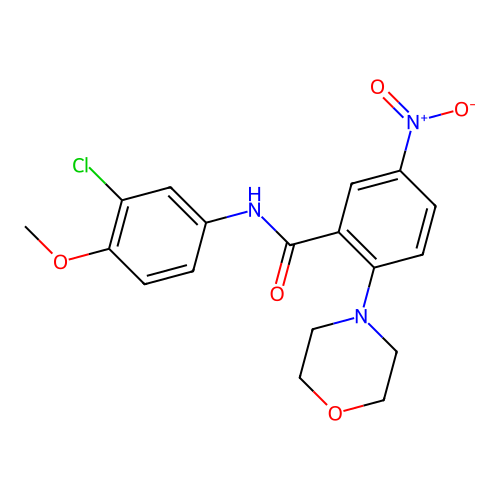 N-(3-chloro-4-methoxyphenyl)-2-morpholin-4-yl-5-nitrobenzamide structure