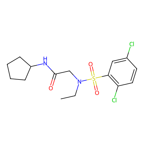 N-cyclopentyl-2-[(2,5-dichlorophenyl)sulfonyl-ethylamino]acetamide structure