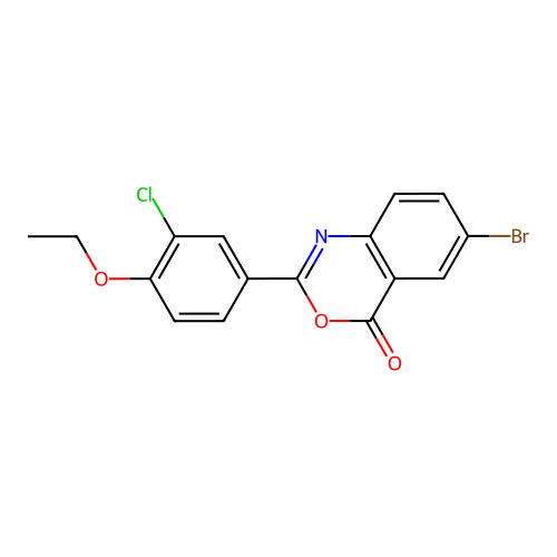 6-Bromo-2-(3-chloro-4-ethoxyphenyl)-3,1-benzoxazin-4-one structure
