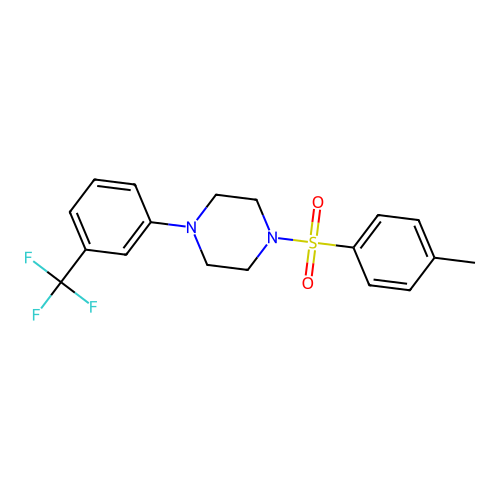 1-(p-Tolylsulphonyl)-4-(3-(trifluoromethyl)phenyl)piperazine structure