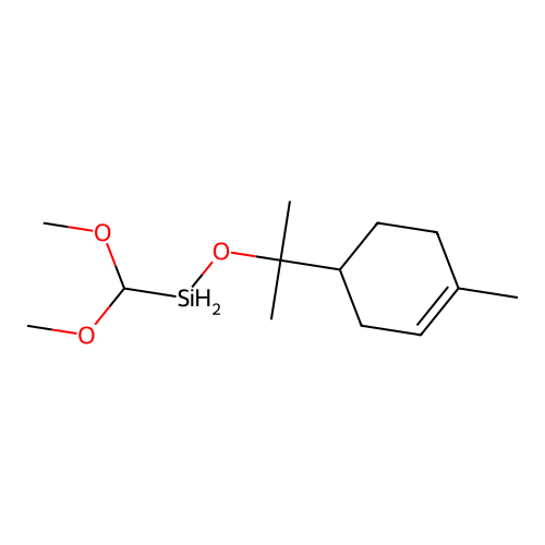 Dimethoxymethyl-[2-(4-methylcyclohex-3-en-1-yl)propan-2-yloxy]silane structure