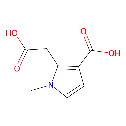 3-Carboxy-1-methyl-1H-pyrrole-2-acetic acid structure