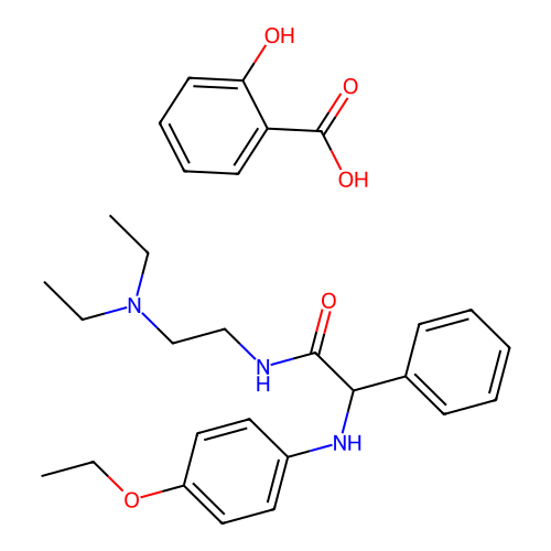 Acetamide, N-(2-(diethylamino)ethyl)-2-(p-ethoxyanilino)-2-phenyl-, salicylate structure