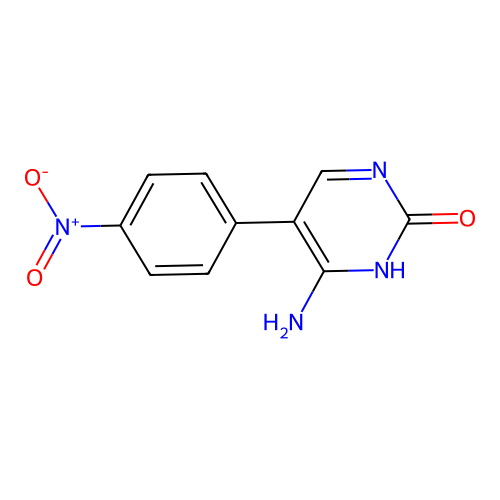 6-amino-5-(4-nitrophenyl)-1H-pyrimidin-2-one structure