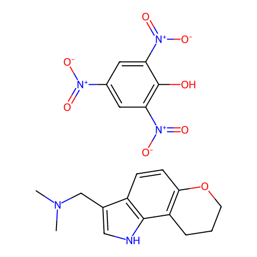 3-(7,8,9-Trihydro-pyranno(2,3-g)indolyl)-N,N-dimethylmethylamine picrate [French] structure