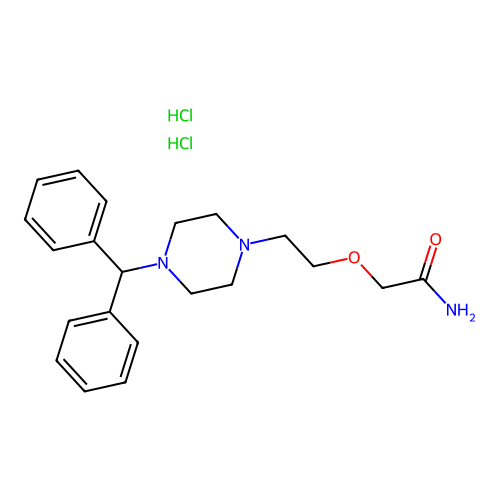 Acetamide, 2-(2-(4-(diphenylmethyl)-1-piperazinyl)ethoxy)-, dihydrochloride structure
