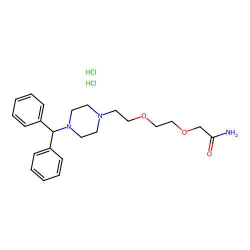 Acetamide, 2-(2-(2-(4-(diphenylmethyl)-1-piperazinyl)ethoxy)ethoxy)-, dihydrochloride structure
