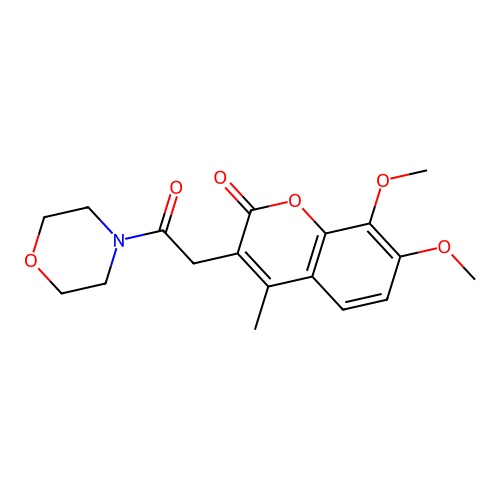 7,8-Dimethoxy-4-methyl-3-(2-morpholin-4-yl-2-oxoethyl)chromen-2-one structure