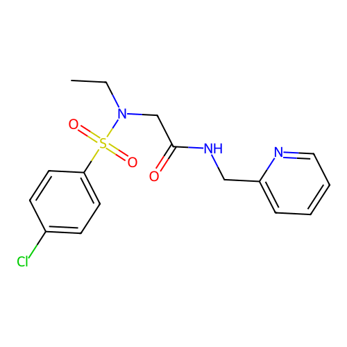 2-[(4-chlorophenyl)sulfonyl-ethylamino]-N-(pyridin-2-ylmethyl)acetamide structure