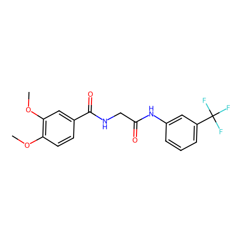 3,4-dimethoxy-N-[2-oxo-2-[3-(trifluoromethyl)anilino]ethyl]benzamide structure