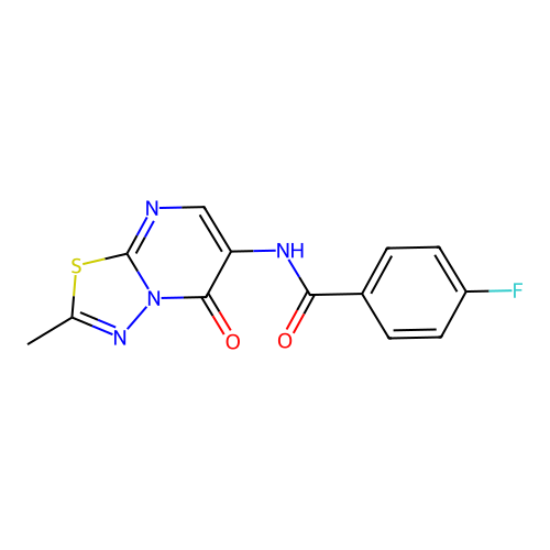 4-fluoro-N-(2-methyl-5-oxo-5H-[1,3,4]thiadiazolo[3,2-a]pyrimidin-6-yl)benzamide structure