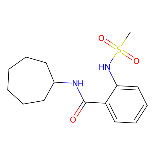 N-cycloheptyl-2-(methanesulfonamido)benzamide structure