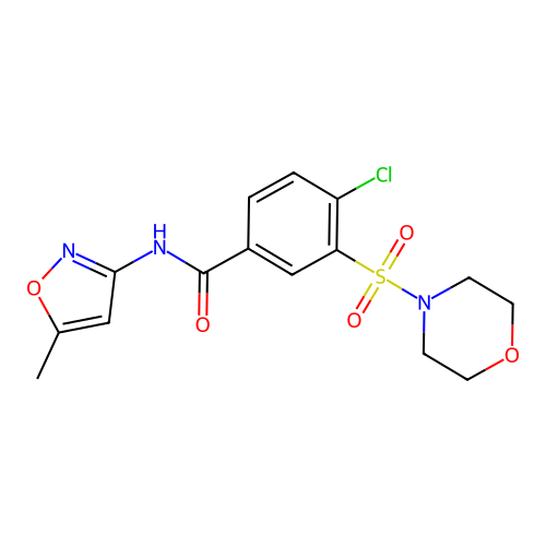 4-chloro-N-(5-methyl-1,2-oxazol-3-yl)-3-(morpholin-4-ylsulfonyl)benzamide structure