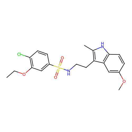 [(4-Chloro-3-ethoxyphenyl)sulfonyl][2-(5-methoxy-2-methylindol-3-yl)ethyl]amin e structure