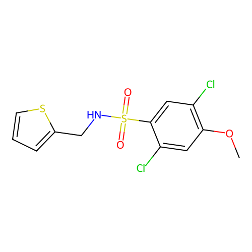 [(2,5-Dichloro-4-methoxyphenyl)sulfonyl](2-thienylmethyl)amine structure