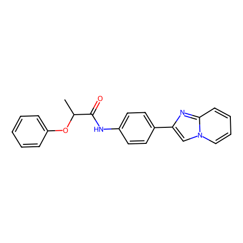 N-(4-(imidazo[1,2-a]pyridin-2-yl)phenyl)-2-phenoxypropanamide structure