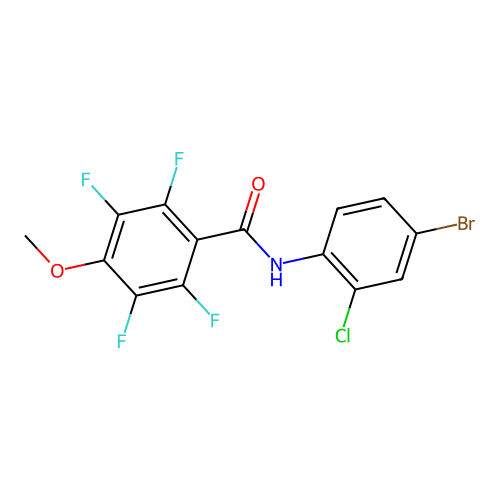 N-(4-bromo-2-chlorophenyl)-2,3,5,6-tetrafluoro-4-methoxybenzamide structure