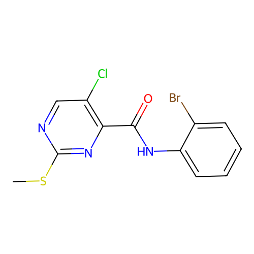 N-(2-bromophenyl)-5-chloro-2-(methylsulfanyl)pyrimidine-4-carboxamide structure