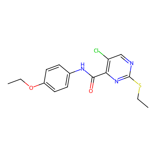 5-chloro-N-(4-ethoxyphenyl)-2-(ethylthio)pyrimidine-4-carboxamide structure