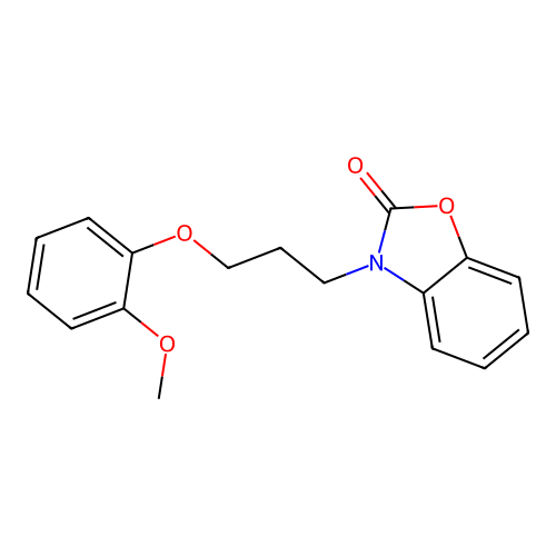 3-[3-(2-methoxyphenoxy)propyl]-1,3-benzoxazol-2(3H)-one structure