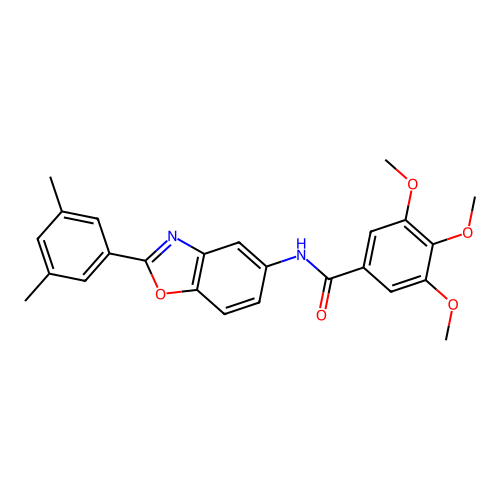N-[2-(3,5-dimethylphenyl)-1,3-benzoxazol-5-yl]-3,4,5-trimethoxybenzamide structure