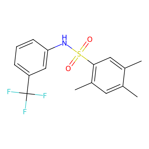 2,4,5-trimethyl-N-[3-(trifluoromethyl)phenyl]benzene-1-sulfonamide structure
