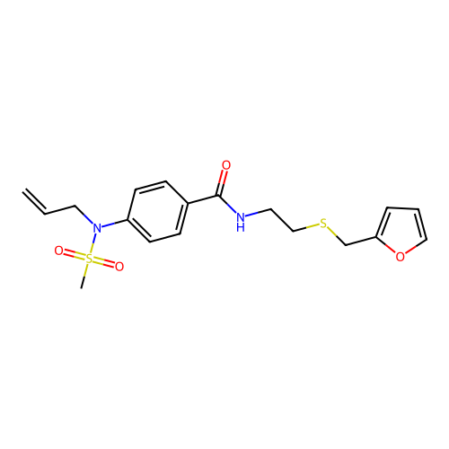N-[2-(furan-2-ylmethylsulfanyl)ethyl]-4-[methylsulfonyl(prop-2-enyl)amino]benzamide structure