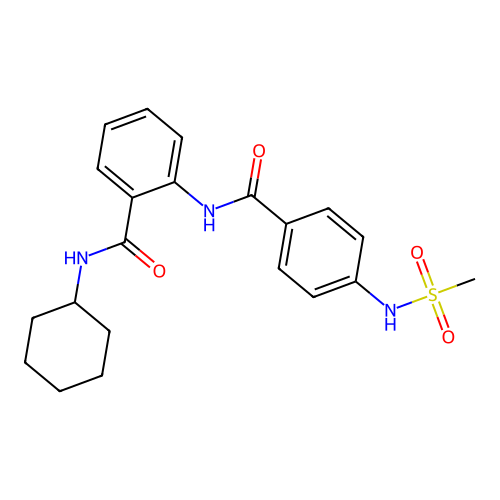 N-cyclohexyl-2-[[4-(methanesulfonamido)benzoyl]amino]benzamide structure