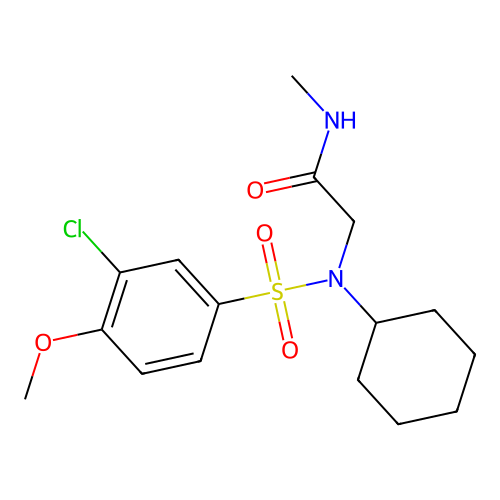 2-[(3-chloro-4-methoxyphenyl)sulfonyl-cyclohexylamino]-N-methylacetamide structure