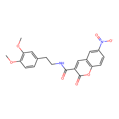 N-(3,4-dimethoxyphenethyl)-6-nitro-2-oxo-2H-chromene-3-carboxamide structure