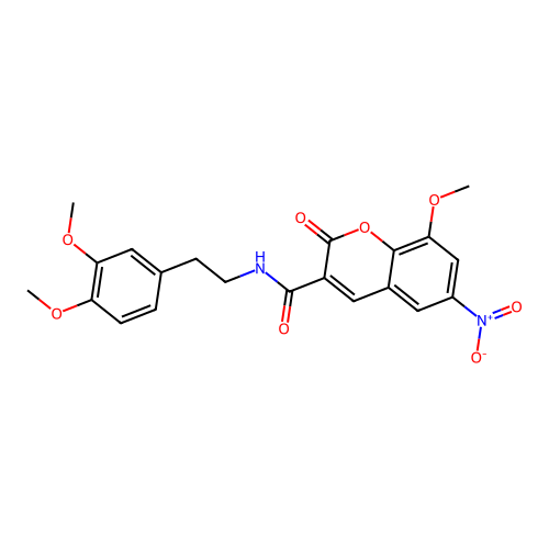 N-[2-(3,4-dimethoxyphenyl)ethyl]-8-methoxy-6-nitro-2-oxo-2H-chromene-3-carboxamide structure