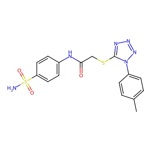 2-[1-(4-methylphenyl)tetrazol-5-yl]sulfanyl-N-(4-sulfamoylphenyl)acetamide structure