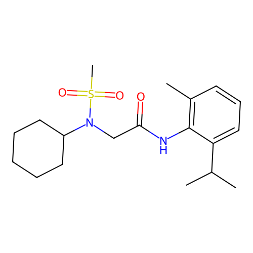 2-[cyclohexyl(methylsulfonyl)amino]-N-(2-methyl-6-propan-2-ylphenyl)acetamide structure