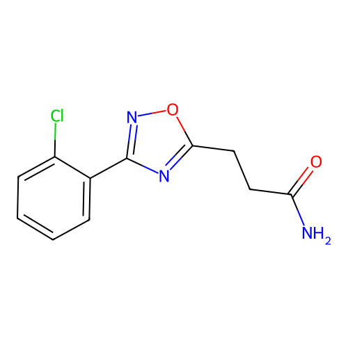 3-[3-(2-Chlorophenyl)-1,2,4-oxadiazol-5-yl]propanamide structure