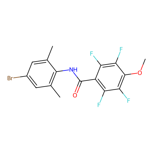 N-(4-bromo-2,6-dimethylphenyl)-2,3,5,6-tetrafluoro-4-methoxybenzamide structure