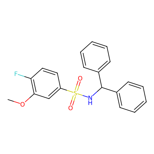 (Diphenylmethyl)[(4-fluoro-3-methoxyphenyl)sulfonyl]amine structure
