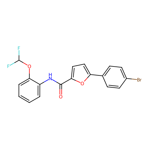 5-(4-bromophenyl)-N-[2-(difluoromethoxy)phenyl]furan-2-carboxamide structure